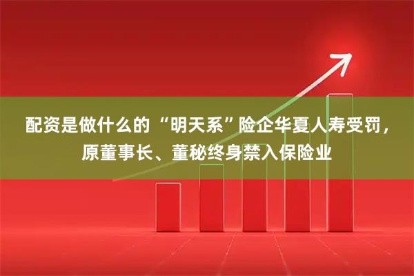 配资是做什么的 “明天系”险企华夏人寿受罚，原董事长、董秘终身禁入保险业